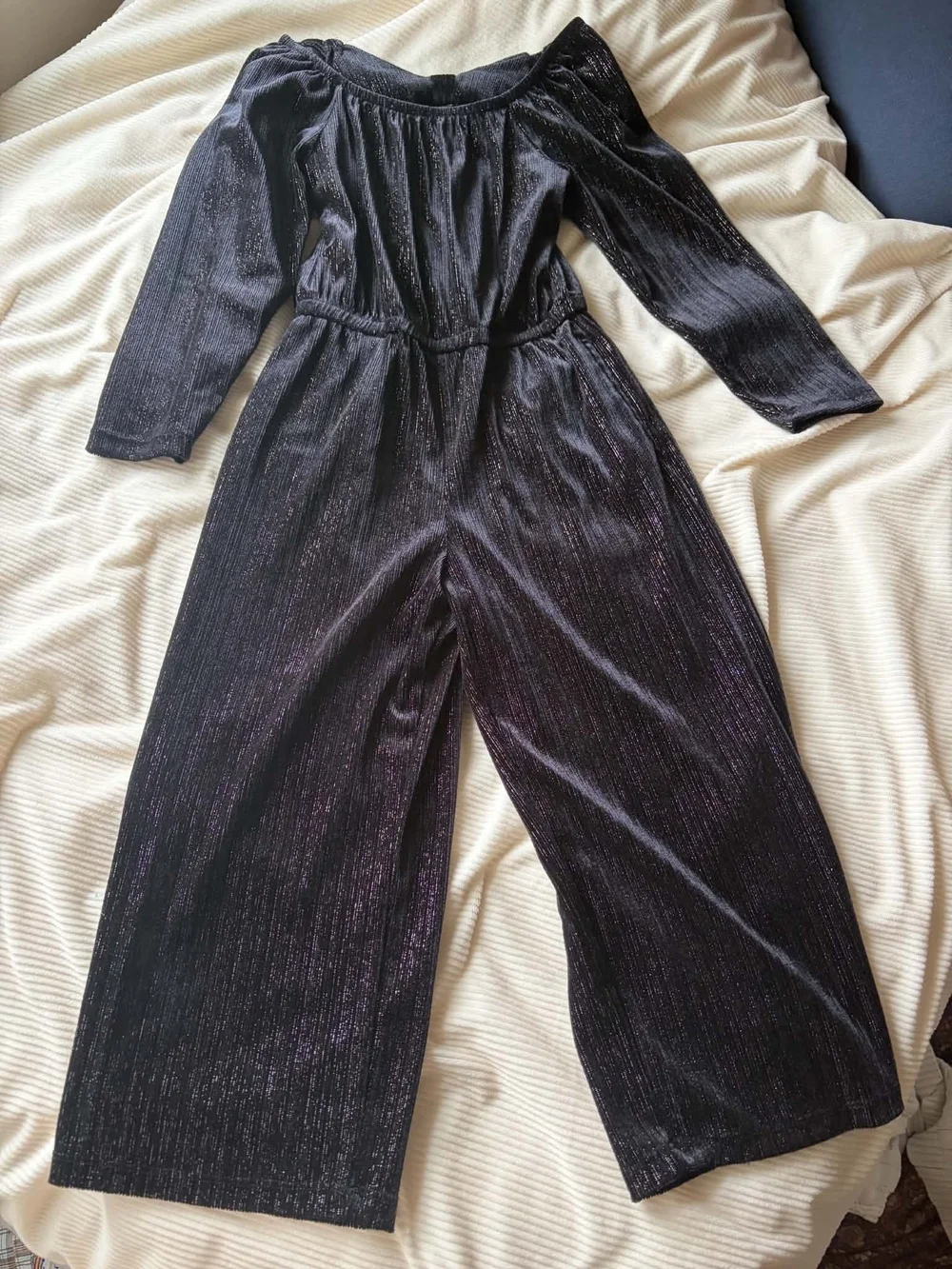 Old Navy Metallic Black Wide-Leg Off-Shoulder Jumpsuit